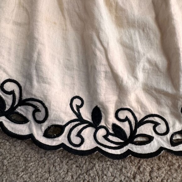 Express Womens Peasant Blouse M Embroidered Balloon Sleeves Sweetheart Neckline - Picture 3 of 6